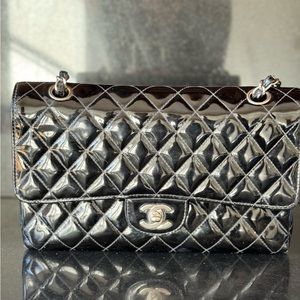 Chanel 2.55 patent leather flap bag